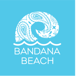 bandana beach logo light blue the bandanna company