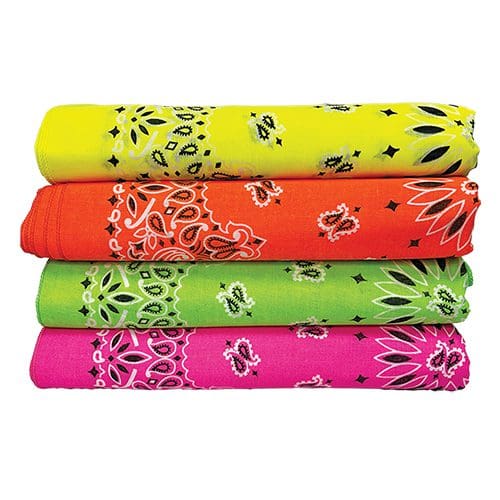 Assorted bandannas stacked on top of each other