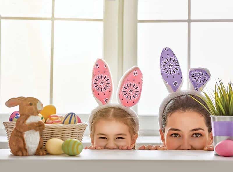 family preparing for Easter