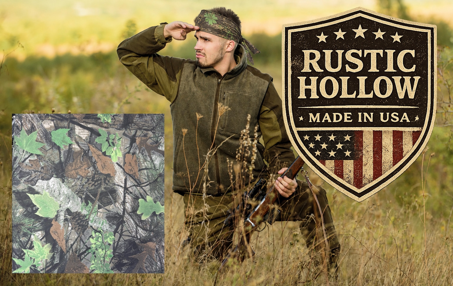Rustic Hollow Hunter with Logo