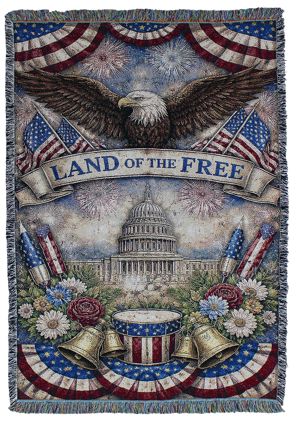 Proud to Be an American Red Truck Blanket Small land of the free america blanket small